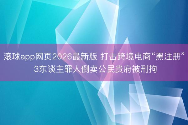 滚球app网页2026最新版 打击跨境电商“黑注册” 3东谈主罪人倒